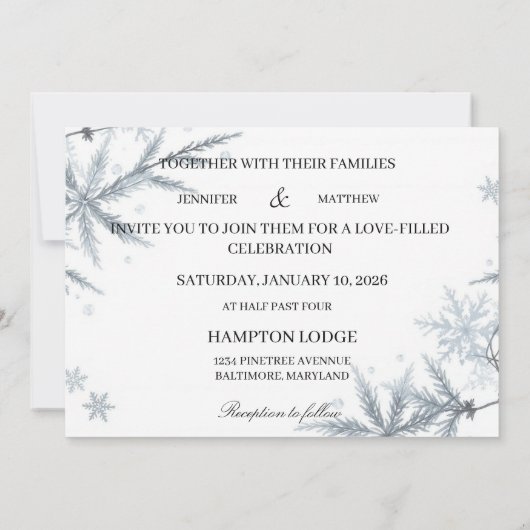 Personalized Simple Modern Wedding Invitation  招待状 (裏面)