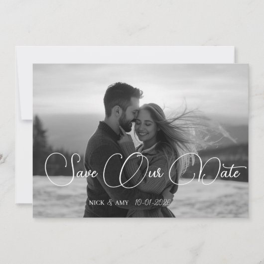Personalized Simple Modern Winter Wedding Card 招待状 (正面)