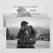 Personalized Simple Modern Winter Wedding Card 招待状 (正面/裏面)