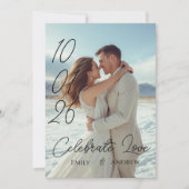 Personalized Simple Modern winter Wedding card 招待状 (正面)