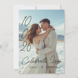 Personalized Simple Modern winter Wedding card 招待状