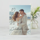 Personalized Simple Modern winter Wedding card 招待状 (スタンド正面)
