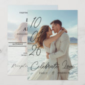 Personalized Simple Modern winter Wedding card 招待状 (正面/裏面)
