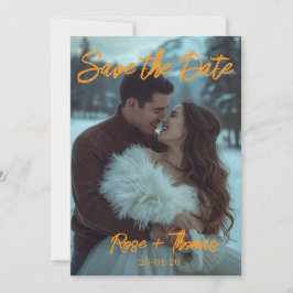 Personalized Simple Modern Winter Wedding card 招待状