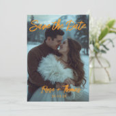 Personalized Simple Modern Winter Wedding card 招待状 (スタンド正面)