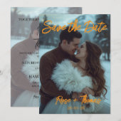 Personalized Simple Modern Winter Wedding card 招待状 (正面/裏面)