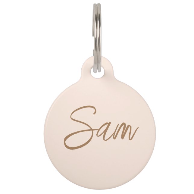 Personalized Simple Monogram Pet Name Tag ペット　ネームタグ (正面)