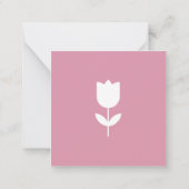 Personalized Simple Pink Flower Enclosure ノートカード (裏面)