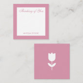 Personalized Simple Pink Flower Enclosure ノートカード (正面/裏面)