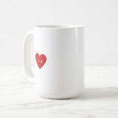 Personalized Simple Red Heart コーヒーマグカップ (正面左)