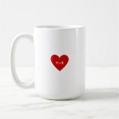 Personalized Simple Red Heart コーヒーマグカップ (左)