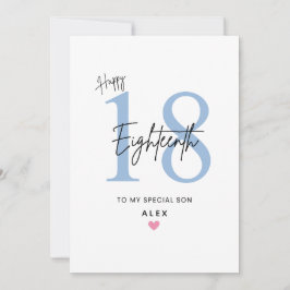 Personalized Simple Son 18th Birthday Card カード