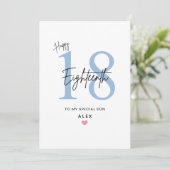 Personalized Simple Son 18th Birthday Card カード (スタンド正面)