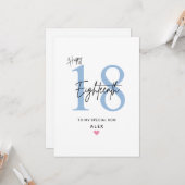 Personalized Simple Son 18th Birthday Card カード (正面/裏面インサイチュ)