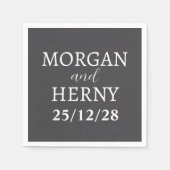 Personalized Simple Stylish Modern Minimal Wedding スタンダードカクテルナプキン (正面)