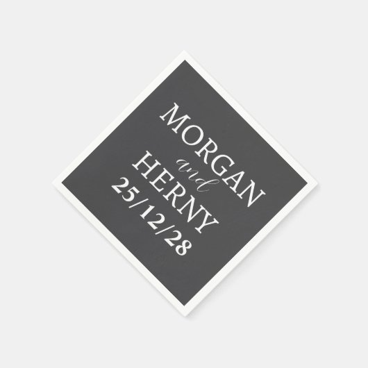 Personalized Simple Stylish Modern Minimal Wedding スタンダードカクテルナプキン (角)