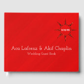 Personalized Simply Elegant Red Glamour ゲストブック (正面)