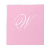 Personalized Single Custom Monogram Light Pink ノートパッド (正面)