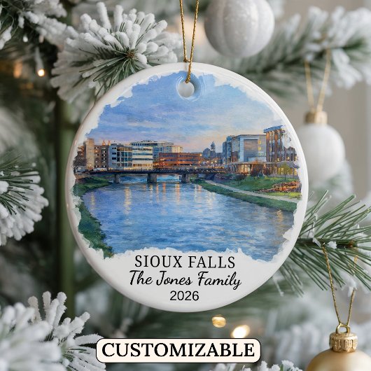 Personalized Sioux Falls, Custom South Dakota セラミックオーナメント