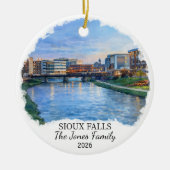 Personalized Sioux Falls, Custom South Dakota セラミックオーナメント (正面)