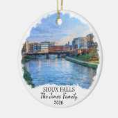 Personalized Sioux Falls, Custom South Dakota セラミックオーナメント (左)