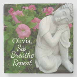 Personalized Sip Breathe Repeat Buddha Zen – Name ストーンコースター