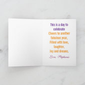 Personalized Sister Flowers Watercolor birthday カード (内部)