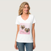 Personalized Sisters Heart-Shaped Photo T-Shirt Tシャツ (正面フル)