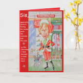 Personalized Sister's Reasonably Priced Christmas  カード (黄色い花)