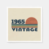 Personalized sixty vintage 60th birthday party スタンダードカクテルナプキン (正面)