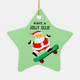 Personalized Skateboarding Christmas Holiday Gift セラミックオーナメント