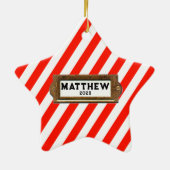 Personalized Skateboarding Christmas Holiday Gift セラミックオーナメント (裏面)