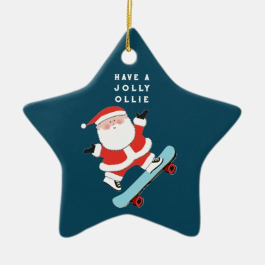 Personalized Skateboarding Holiday Gift Ceramic Or セラミックオーナメント (正面)