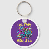 Personalized Skater Mom & Son Graffiti Keyring キーホルダー (正面)