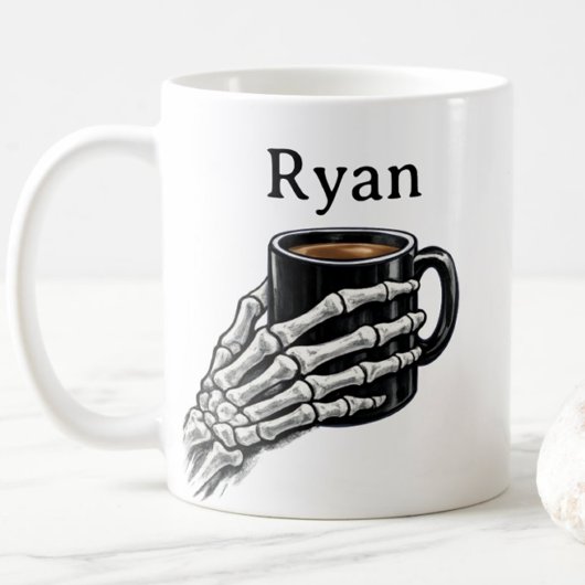 Personalized Skeleton Hand Coffee Mug Gift コーヒーマグカップ