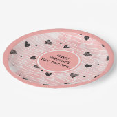 Personalized Sketch Hearts Valentine Tablescape   ペーパープレート (アングル)