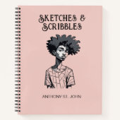 Personalized Sketches and Scribbles Notebook ノートブック (正面)