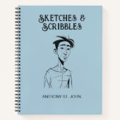 Personalized Sketches and Scribbles Notebook ノートブック (正面)