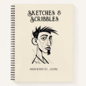Personalized Sketches and Scribbles Notebook ノートブック (正面)