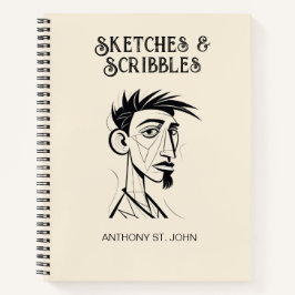 Personalized Sketches and Scribbles Notebook ノートブック