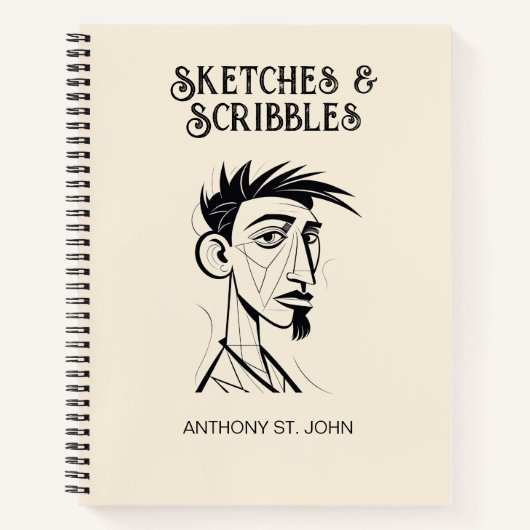 Personalized Sketches and Scribbles Notebook ノートブック (正面)