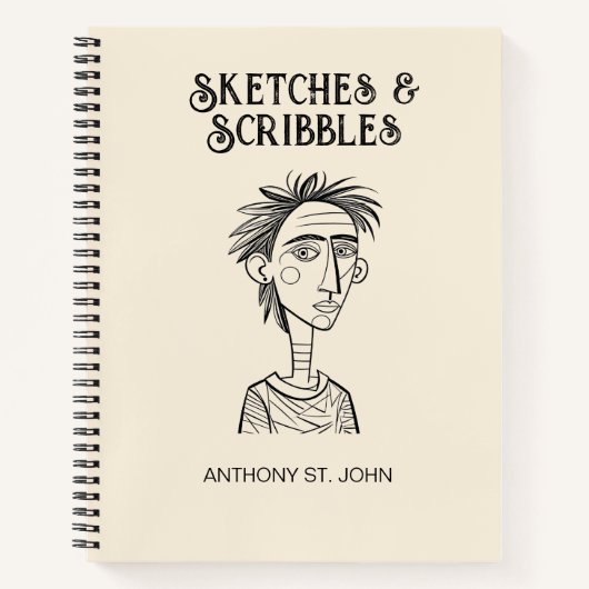Personalized Sketches and Scribbles Notebook ノートブック (正面)