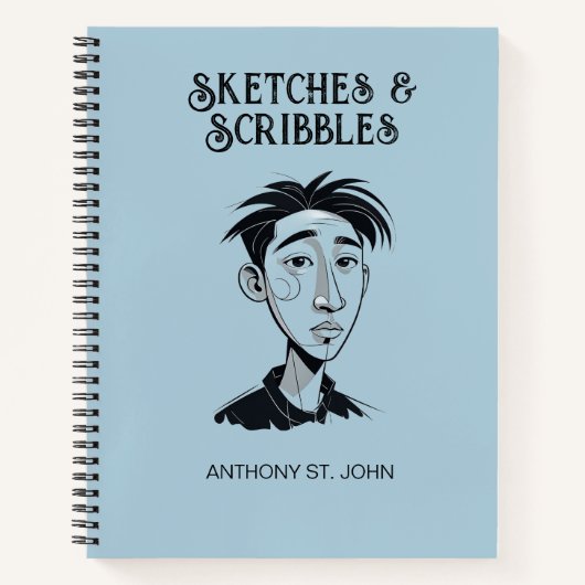 Personalized Sketches and Scribbles Notebook ノートブック (正面)