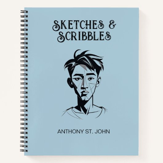 Personalized Sketches and Scribbles Notebook ノートブック (正面)