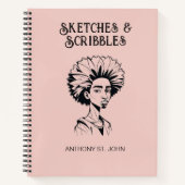 Personalized Sketches and Scribbles Notebook ノートブック (正面)