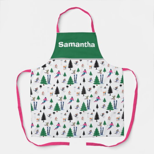 Personalized Ski Inspired Apron エプロン (正面)