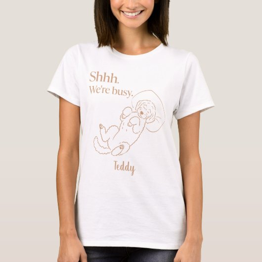 Personalized Sleeping Doodle Mom Shirt Custom Name Tシャツ (正面)