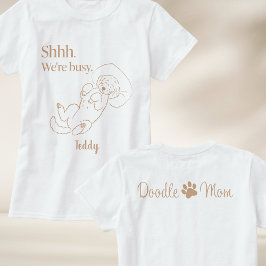 Personalized Sleeping Doodle Mom Shirt Custom Name Tシャツ