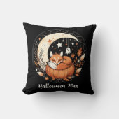 Personalized Sleeping Fox with Cute Ghost クッション (正面)