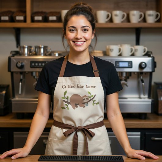 Personalized Sloth Coffee Bar Apron エプロン